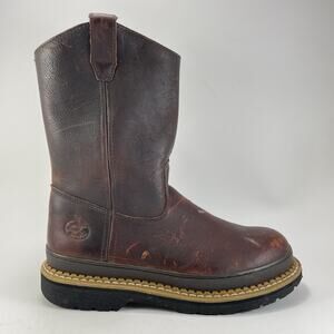 Georgia Giant Wellington Pull-On Work Boot Mens Size 8.5 M 10” Steel Toe, Scuffs